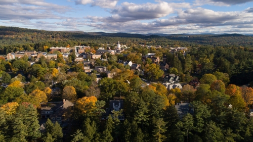 fall campus aerial